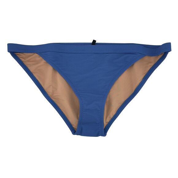 J Crew Ribbed Trim Hipster Full Coverage Bikini Bottom Blue Size Large NWT - Picture 1 of 3